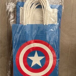 Captain America Themed Party Favor Bags - Blue and Red